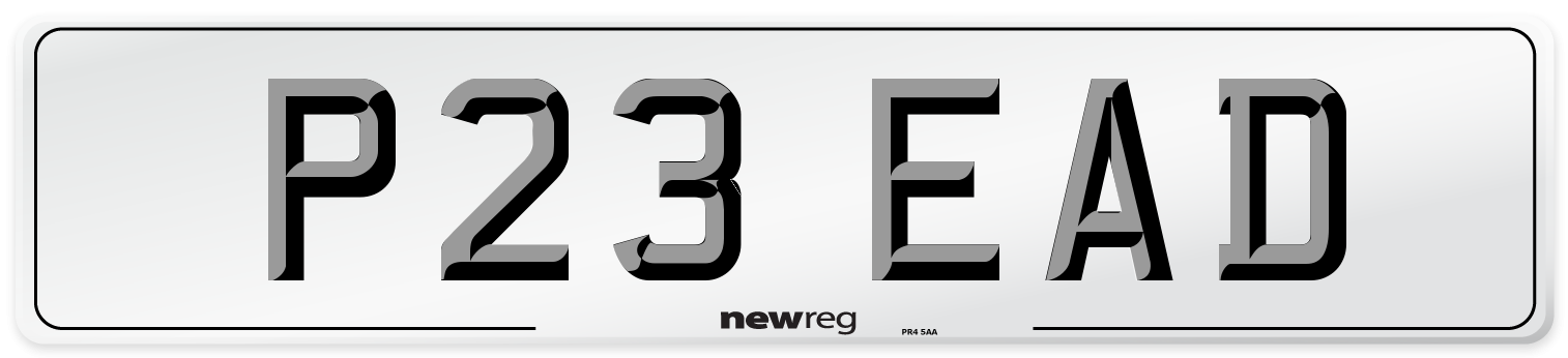 P23 EAD Number Plate from New Reg